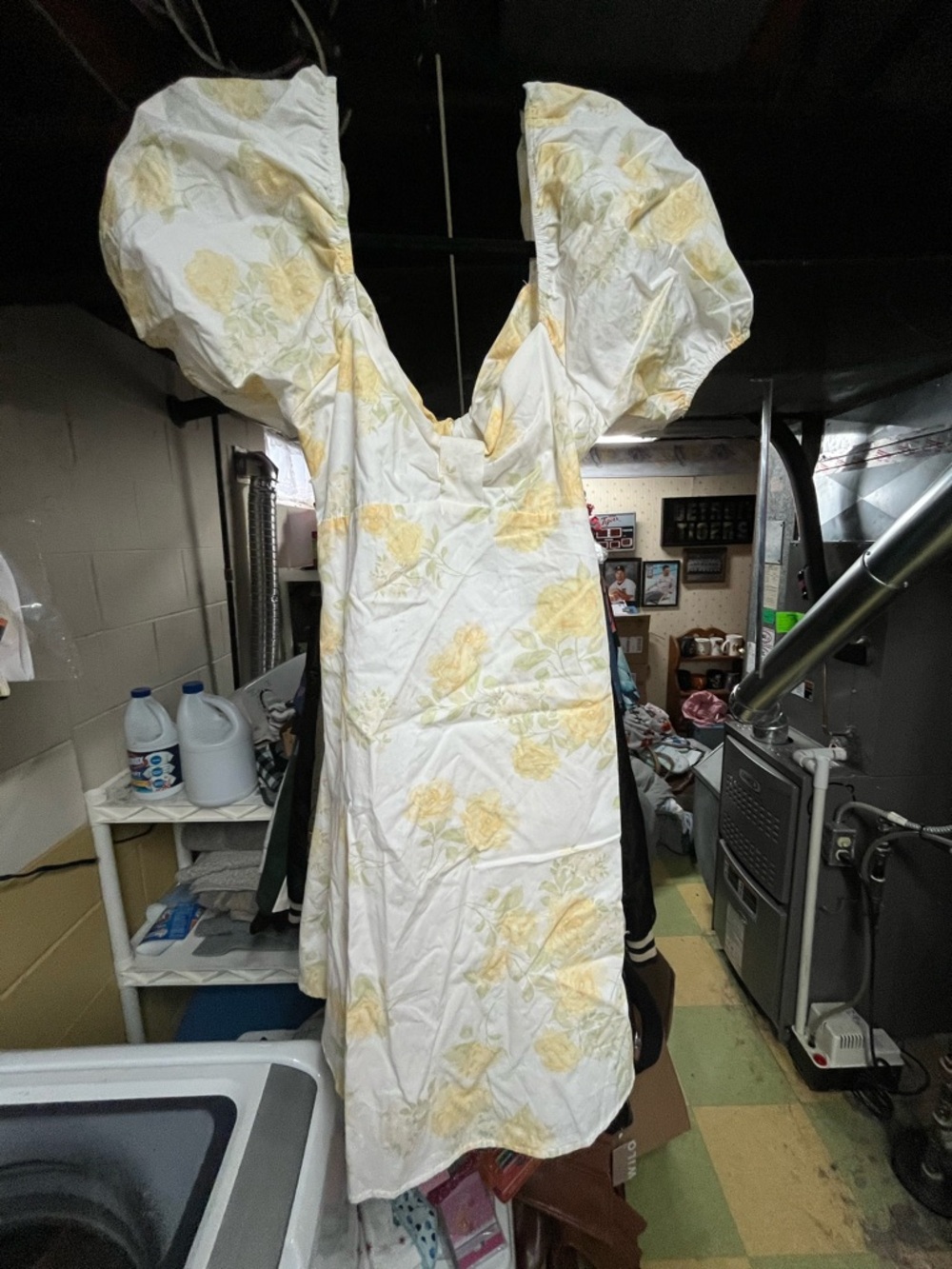 Altar'd State Cream Dress with Yellow Floral Accents Size Medium